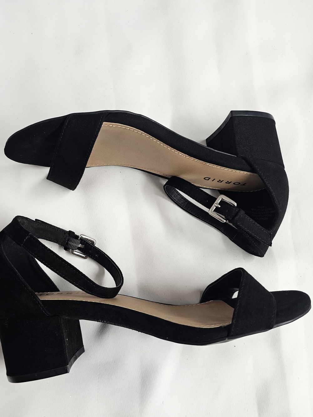 Black Suede Ankle-Strap Block Heel Sandals - TORRID